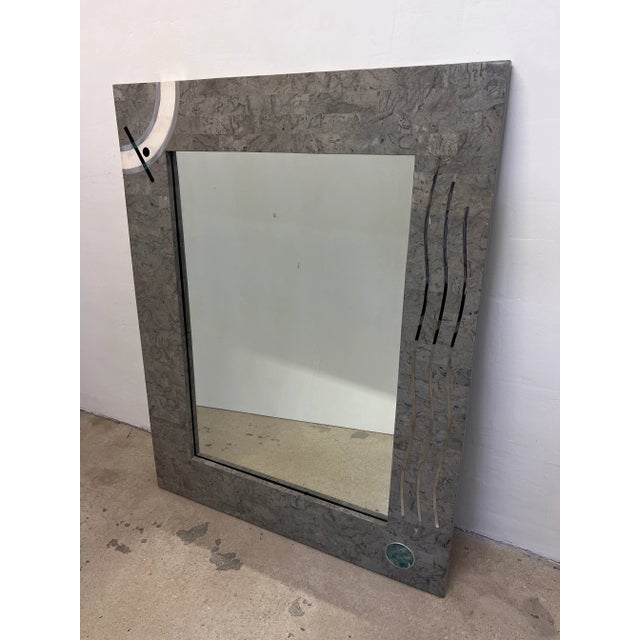 Tessellated stone and marble with chrome inlay by Oggetti, 1990s.