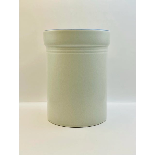 Farmhouse Mid 20th Century Blue & White Stoneware Crock For Sale - Image 3 of 7