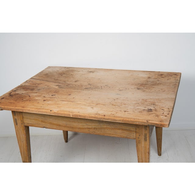 Brown Antique Swedish Folk Art Dining Table For Sale - Image 8 of 15
