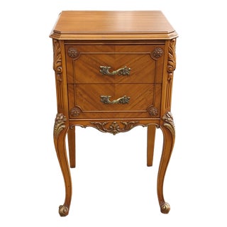 19th Century French Louis XV Style Mahogany Bedside Table, Refinished For Sale