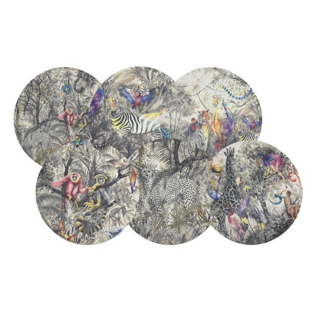 Contemporary Arcadia, 16" Round Pebble Placemats, Set of 6 For Sale - Image 3 of 3
