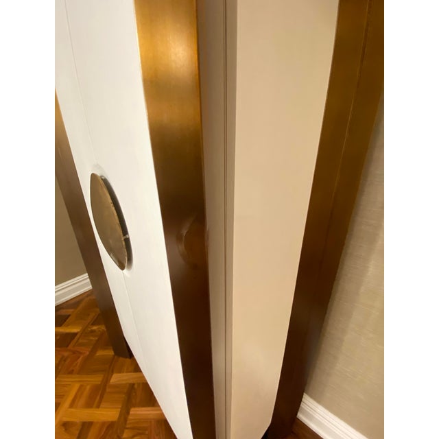 White Framed Tall Global Views Cabinet For Sale - Image 8 of 12