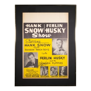 Original Boxing-Style Country Music Concert Poster, Signed by Waylon Jennings, 1965 For Sale