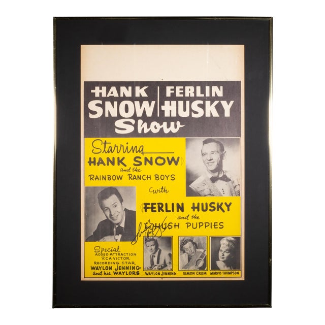 Original Boxing-Style Country Music Concert Poster, Signed by Waylon Jennings, 1965 For Sale
