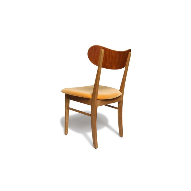 Orange Set of Eight Restored Danish Modern Oak & Teak Dining Chairs, Circa 1960 For Sale - Image 8 of 12