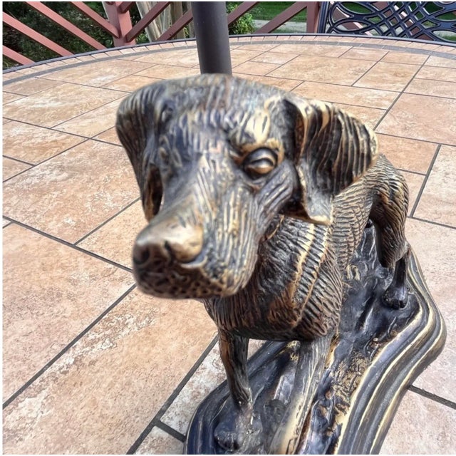 Greyhound Pointer Dog Sculpture on Metal Base, Brass Bronze Vintage Hunting Dog For Sale - Image 4 of 9