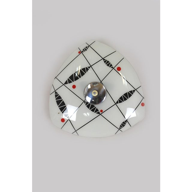 Mid-Century Czech Glass Pendant Lamps with Geometric and Colorful Decor, 1970s, Set of 6 For Sale - Image 17 of 18