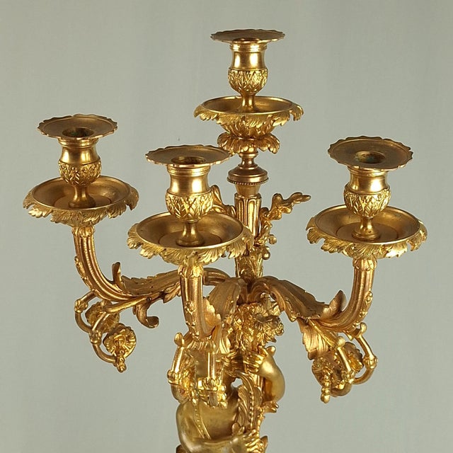 Antique French Gilt Bronze Candelabras, 1800s, Set of 2 For Sale - Image 6 of 15
