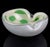 Murano Vintage Murano Barbini Gold Flecks Green Spots White Italian Art Glass Folded Rim Ashtray Bowl Dish For Sale - Image 4 of 10