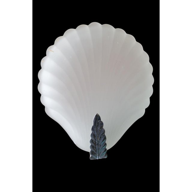 Metal Vintage Coastal 4 Light Seashell Chrome White Bathroom Vanity Wall Fixture Light For Sale - Image 7 of 11