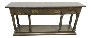 Hollywood Regency Burlwood Console Table