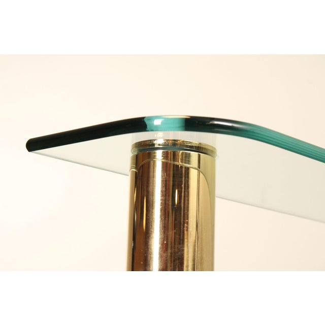 Hollywood Regency Postmodern Two-Tier Glass Top Console Table For Sale - Image 12 of 12