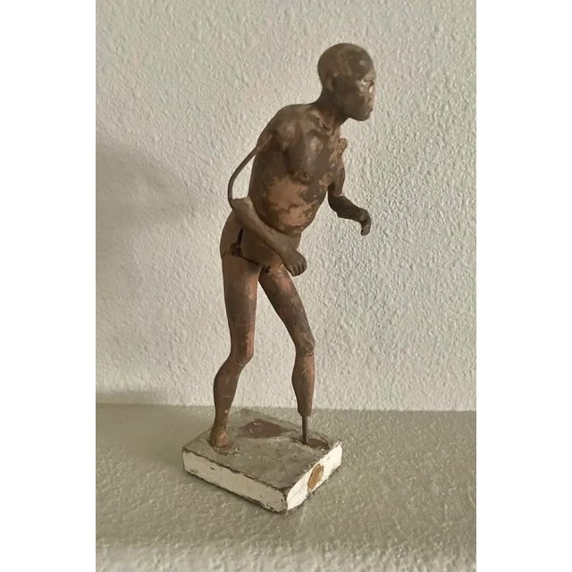 Vintage Rustic Terracotta Studio Study Sculpture of a Standing Male Figure, 9" H For Sale - Image 4 of 8