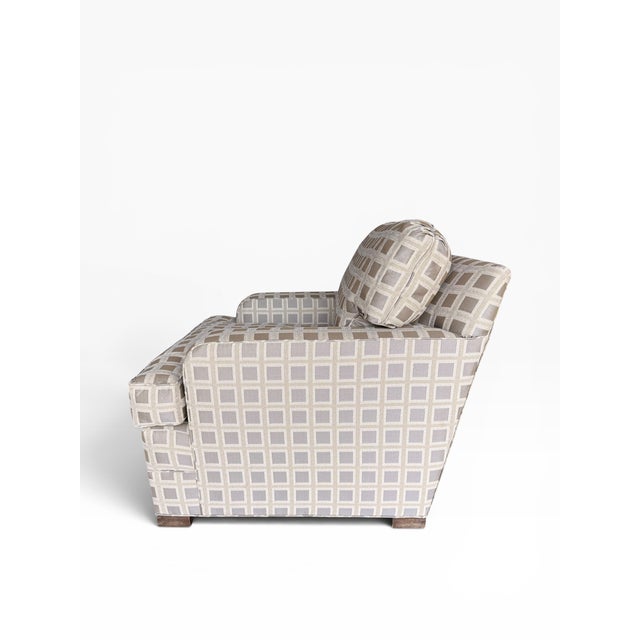 Custom Lounge Chairs & Rolling Ottomans From the Estate of Larry Lucchino – Set of 4 For Sale - Image 4 of 17