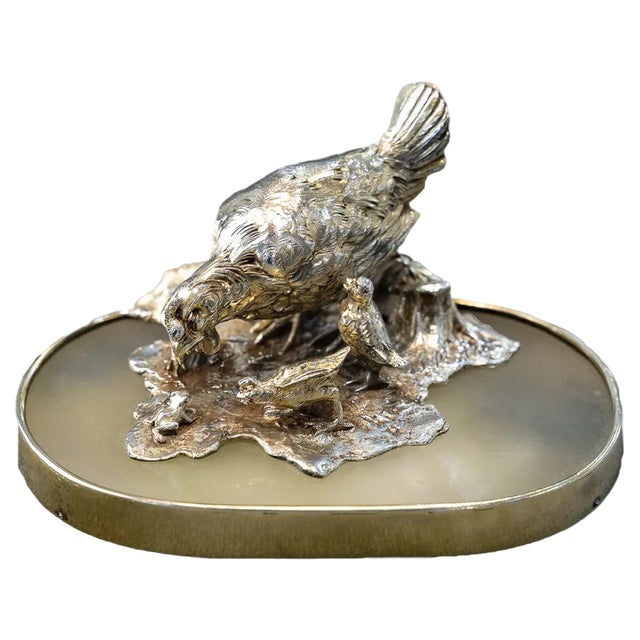Edmond Lhote, Sculpture Group, 1910, Sterling Silver For Sale