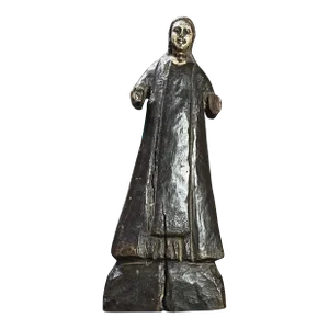 18th/19th Century Spanish Hand Carved Polychrome Santo Sculpture