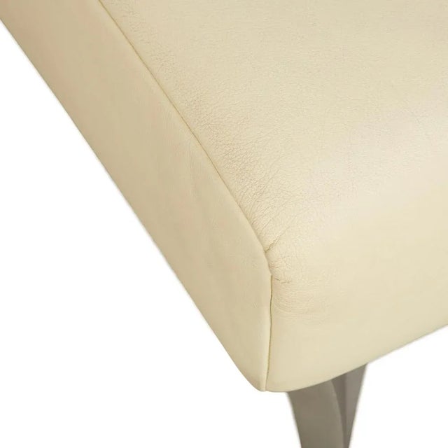 Model 1600 Leather Stool Cream White from Rolf Benz For Sale - Image 6 of 10