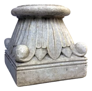 Antique Carrera Marble Column Base