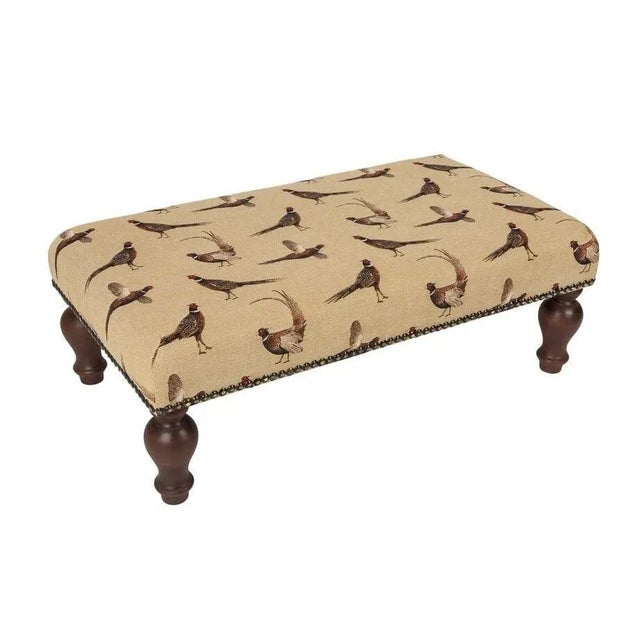 English 00 Country Pheasants Large Stool For Sale - Image 3 of 3