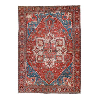 Oversize Antique Persian Heriz Carpet For Sale