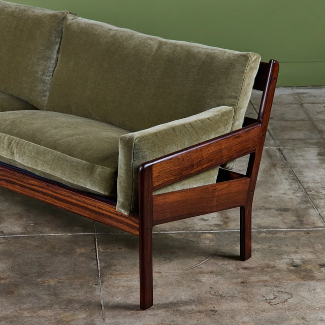 Rosewood and Mohair Velvet Sofa For Sale - Image 15 of 16