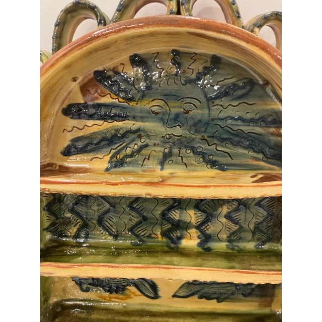 Ceramic 1990s French Ceramic Shelf Hand Painted For Sale - Image 7 of 7