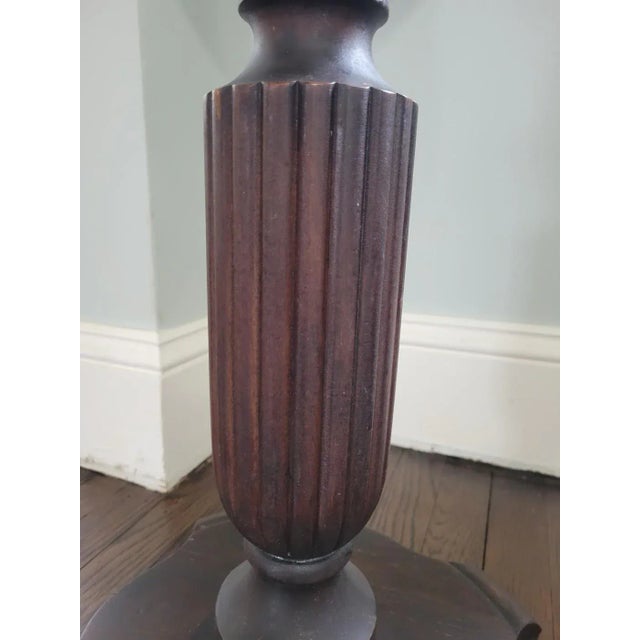 American Vintage 1950s Wooden Pedestal Plant Stand For Sale - Image 3 of 11