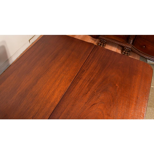 1910s 1910s Antique American Empire Solid Mahogany Flip-Top Game Table / Console Table For Sale - Image 5 of 18