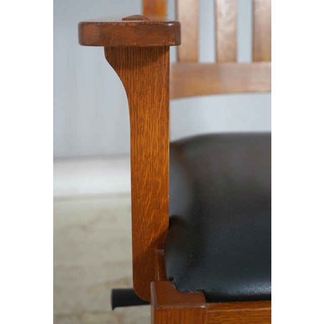 Stickley Arts & Crafts Mission Oak Office Chair For Sale - Image 14 of 18