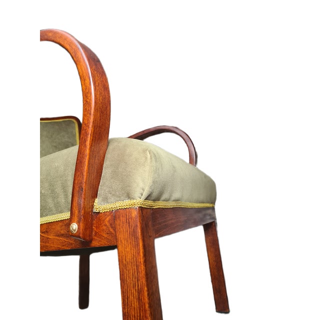 Polish Art Deco Beech Armchair, 1930s For Sale - Image 9 of 11