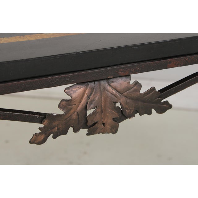 Wrought Iron Base Marble Top Console Table For Sale - Image 9 of 16