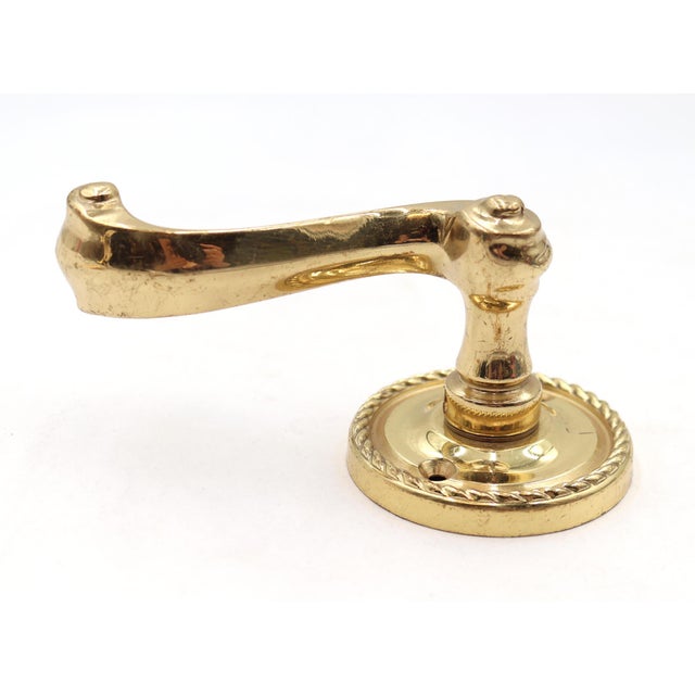 Modern Vintage Braided Polished Brass Dummy Lever Knob For Sale - Image 3 of 4