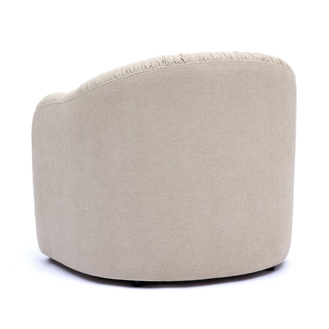 Boho Chic Pamela Tan Chenille Tassel Lounge Chair For Sale - Image 3 of 7