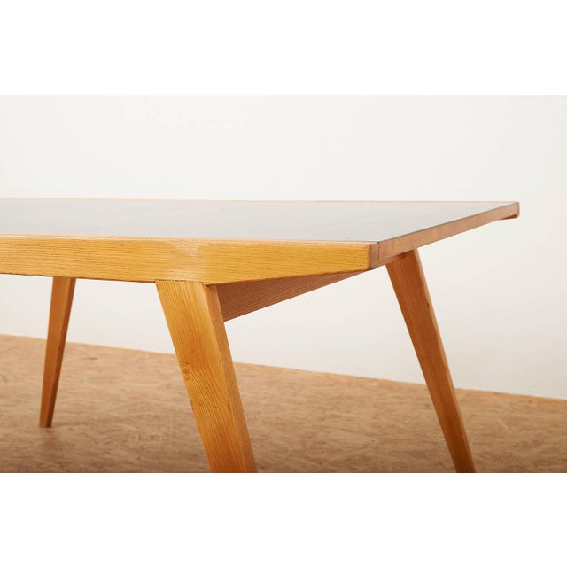 Table in Ash Frame and Base with Small Cutlery Drawer on One Side, Switzerland, 1960 For Sale - Image 5 of 11