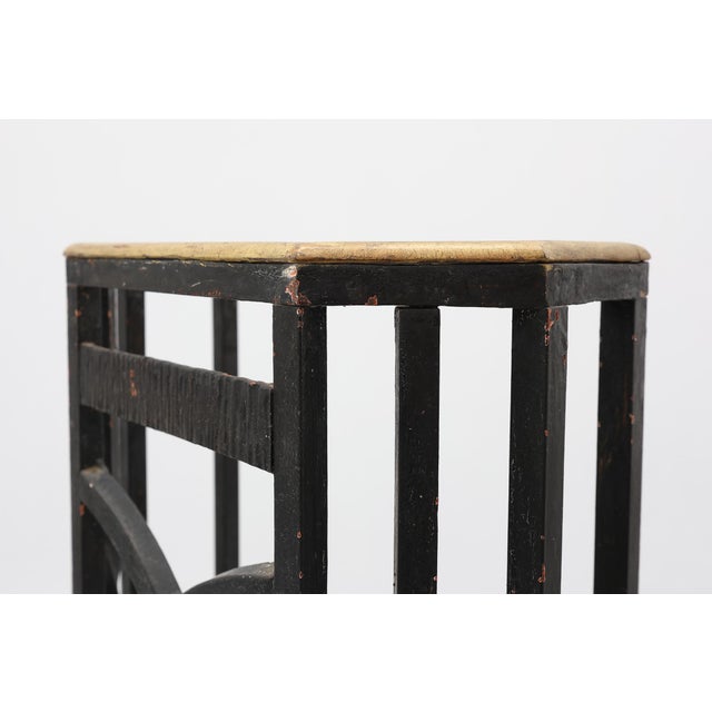 Art Deco Metal Umbrella Stand with Geometric Openwork and Brass Rim, Belgium, 1920s For Sale - Image 11 of 17