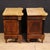 Pair of Italian bedside tables from the second half of the 20th century. Veneered and inlaid furniture in mahogany,...