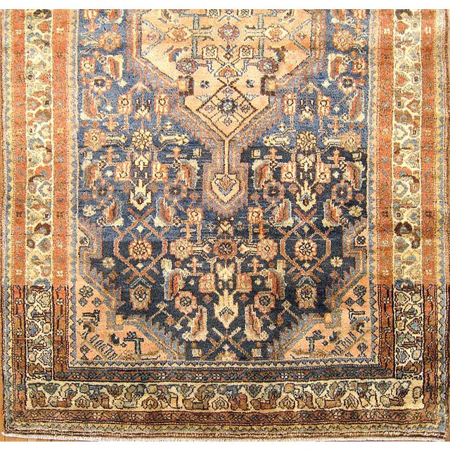 Antique Persian Hamadan Oriental Rug, in Small Size, w/ Central Medallion For Sale - Image 4 of 4