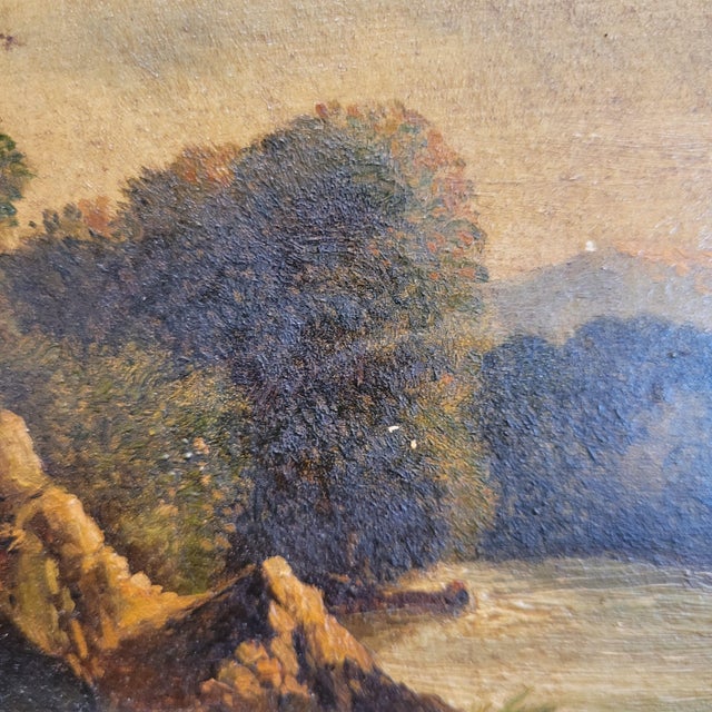 French Artist, River Landscape, 19th Century, Oil on Panel, Framed For Sale - Image 9 of 18
