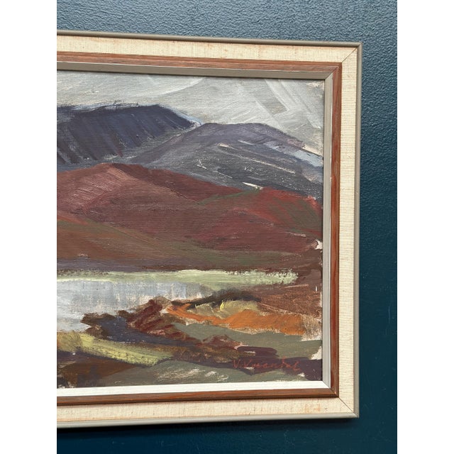 Mid 20th Century Mountains and Water, 1950s, Oil on Canvas, Framed For Sale - Image 5 of 18