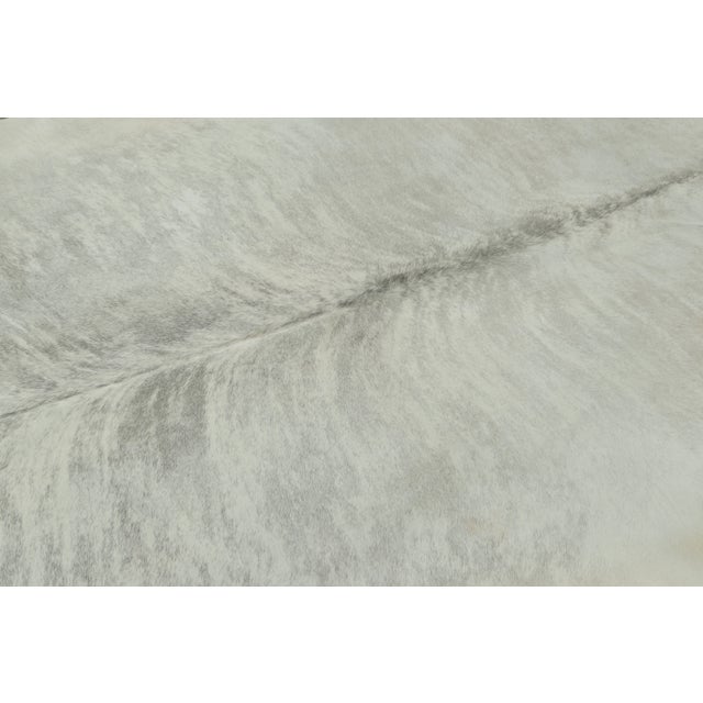 Rug & Kilim Rug & Kilim’s Contemporary Cowhide Rug With Stripes in Soft White & Gray Tones For Sale - Image 4 of 9
