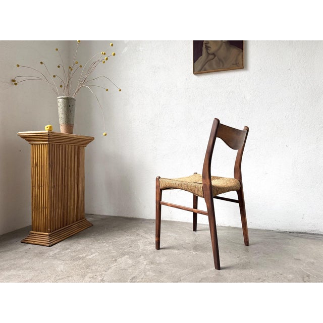 GS60 Chair in Exotic Wood and Straw attributed to Arne Wahl Iversen, 1960s For Sale - Image 10 of 16
