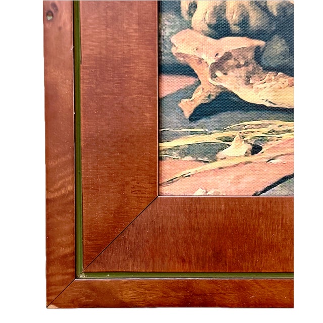 Vintage Canvas on Board Print of Dogs Enjoying a Bone For Sale In Atlanta - Image 6 of 6
