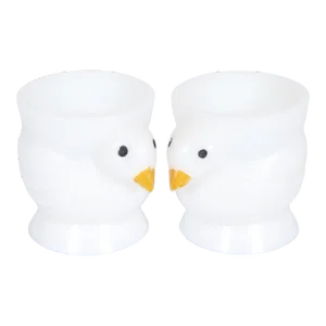 Vintage French Opalex White Chick Egg Cups- Set of 2