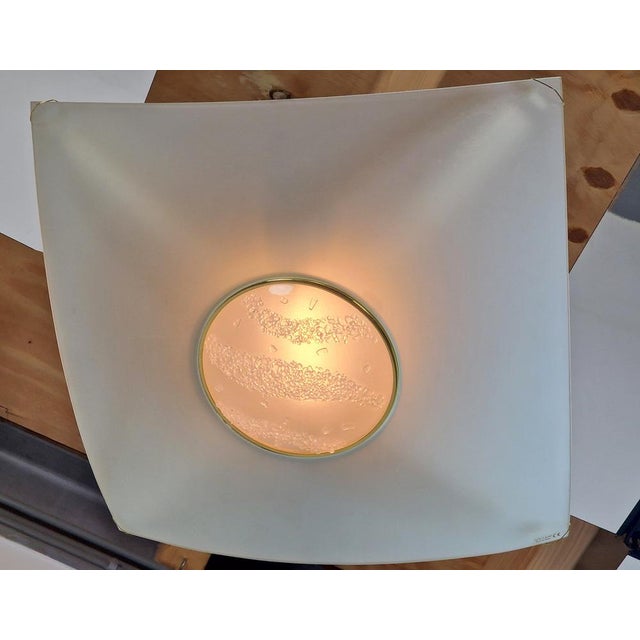 Vibea Quadra Ceiling Lamp in Ice Glass and Brass, 1970s For Sale - Image 15 of 18