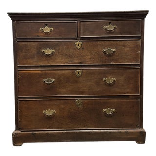 Antique English Oak Chest of Drawers For Sale