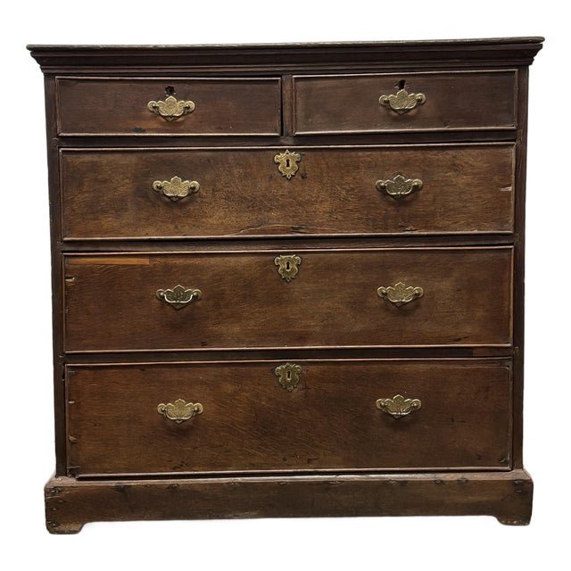 Antique English Oak Chest of Drawers For Sale