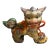 Vintage Multi-Color Porcelain Foo Dog Made in Hong Kong For Sale