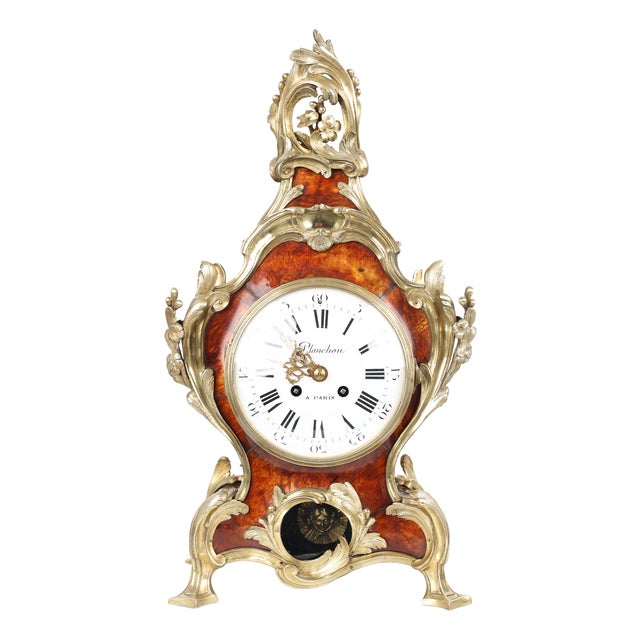 Mantel Clock with Bronze Movement from Planchon Paris, 1850s For Sale