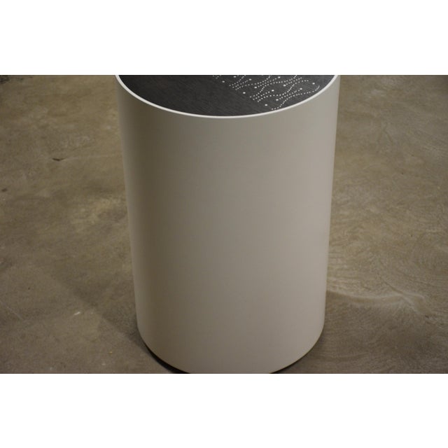 Peter Sandback Ebonized Oak and Inlay Nail Drum End Table For Sale - Image 4 of 9