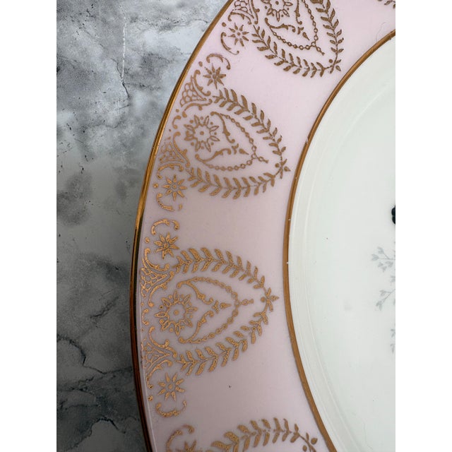 Cream Vintage Mixed Fruit & Floral Mixed Porcelain Ceramic Plates-Set of Four For Sale - Image 8 of 12